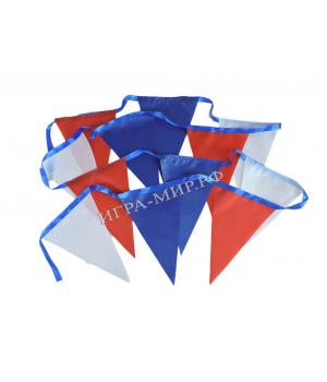 Флажная лента триколор треугол (3 метра 12 флажков)